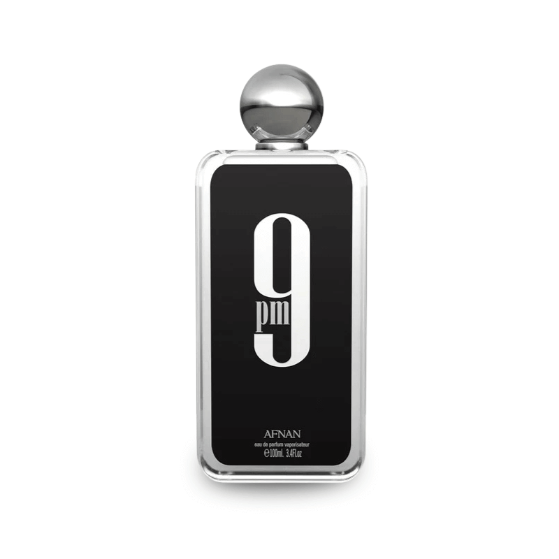 A bottle of Afnan 9 PM cologne