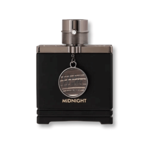 Armaf Dubai Nights Midnight Eau de Parfum in sleek black bottle with metallic medallion.