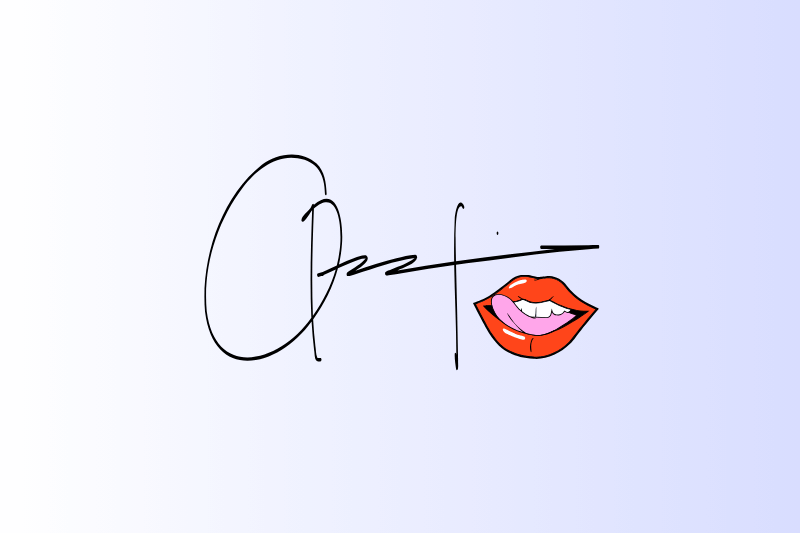Stylish handwritten logo that reads ‘Apti’ in elegant cursive, ending with a glossy red illustrated mouth smiling, on a soft white-to-light-blue gradient background.