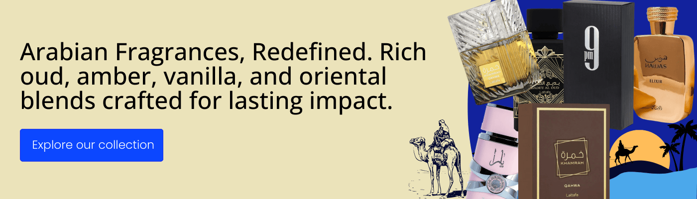 Arabian perfumes collection at Nisbah featuring oud, amber and vanilla fragrances including Lattafa Khamrah, Hawas and luxury Middle Eastern scents in Australia