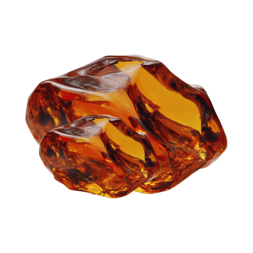 A large, translucent amber gemstone with warm orange-brown hues.